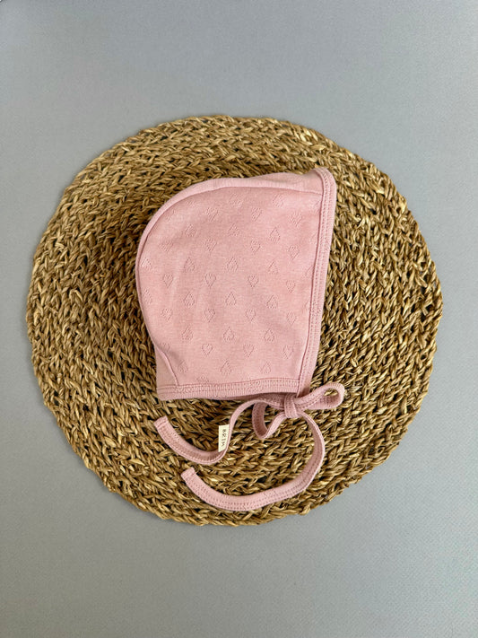 Carnation Heart Pointelle Classic Bonnet
