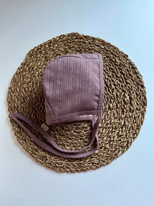 Plum Pointelle Classic Bonnet