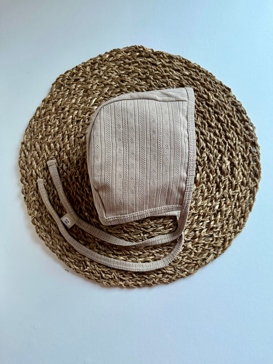 Cappuccino Pointelle Classic Bonnet