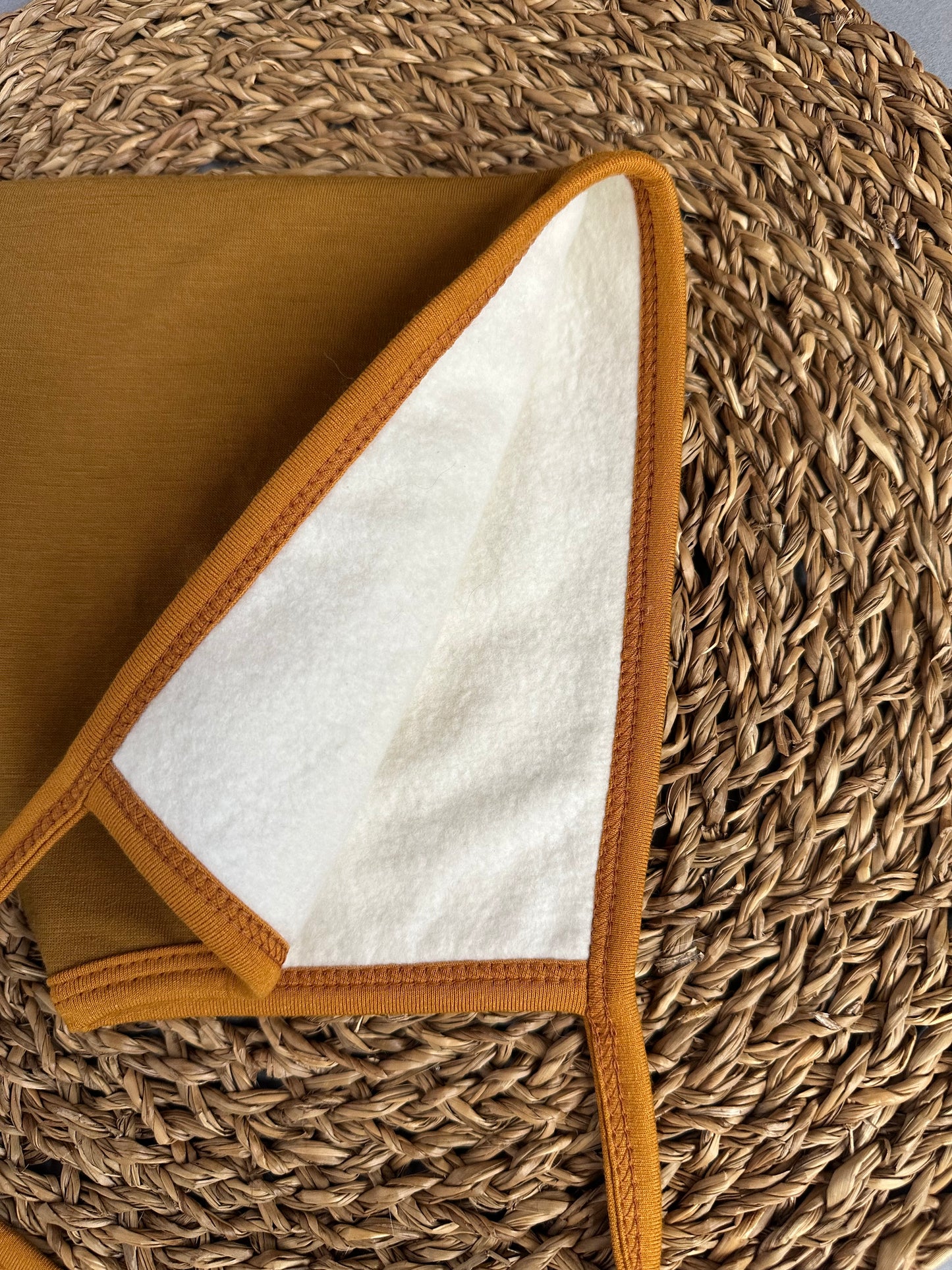 Ochre Merino wool pixie bonnet