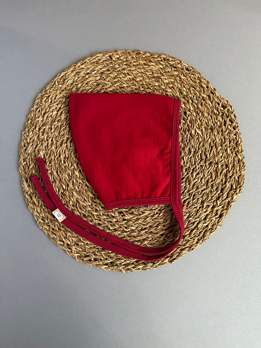 Chilli Merino wool pixie bonnet