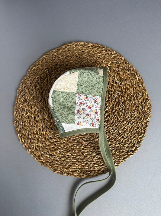 Elsie Quilted bonnet size 3-6mo