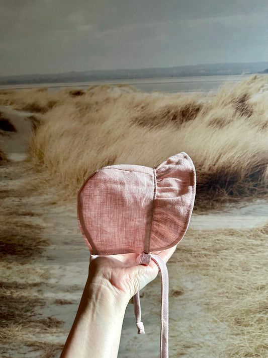 Blush Linen Bonnet