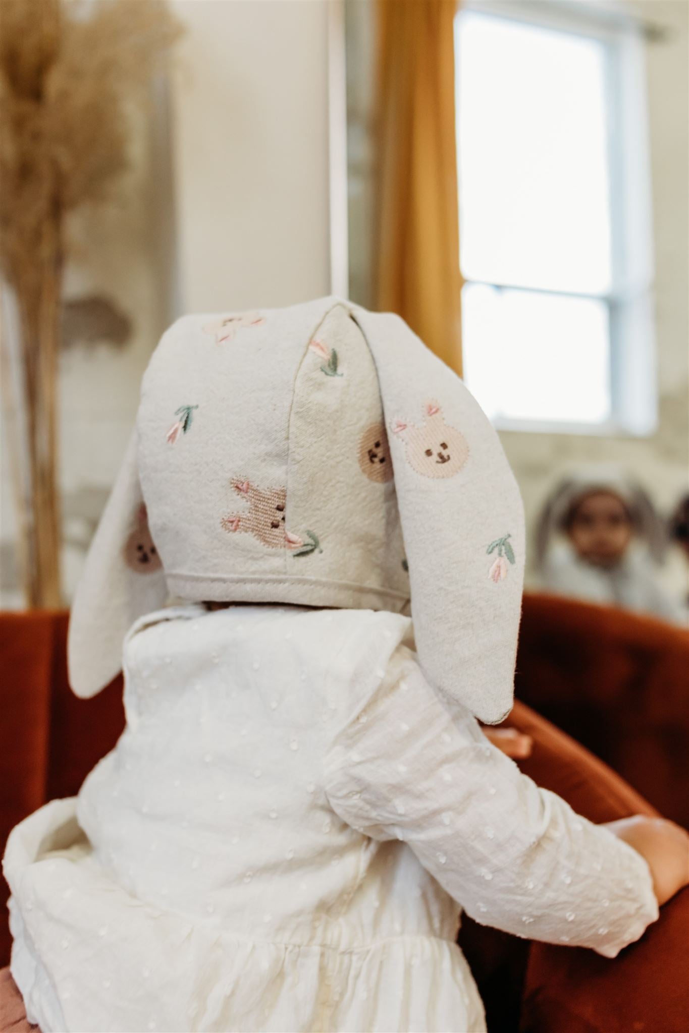 Embroidered Bunny Ear Bonnet