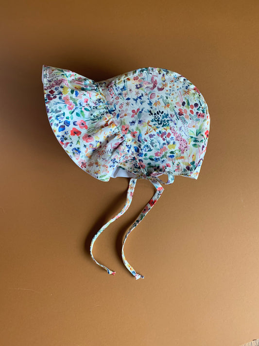 Watercolour Wildflower Liberty Bonnet