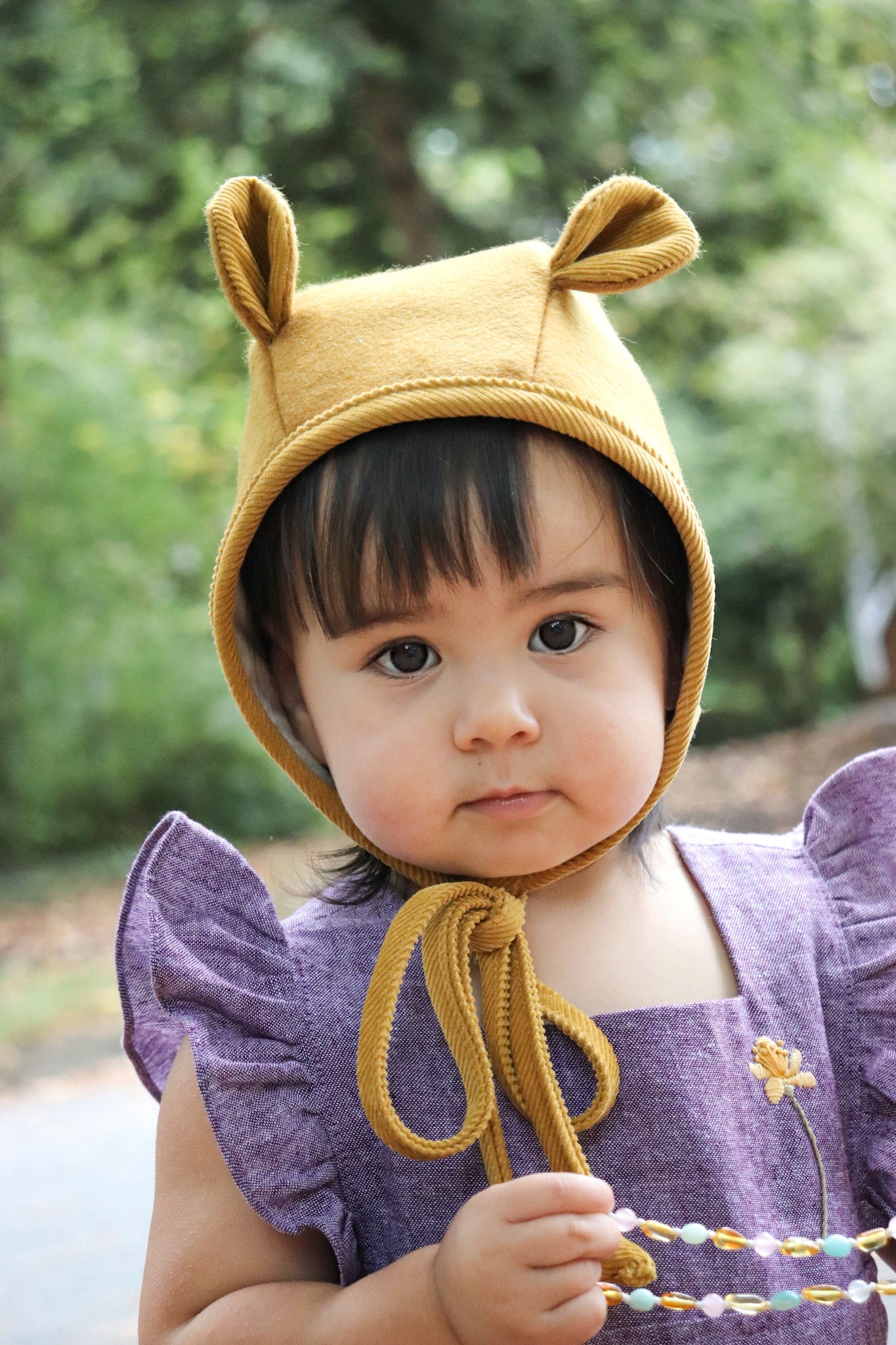 Honey Bear Wool Bonnet