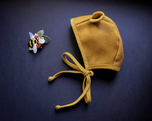 Honey Bear Wool Bonnet