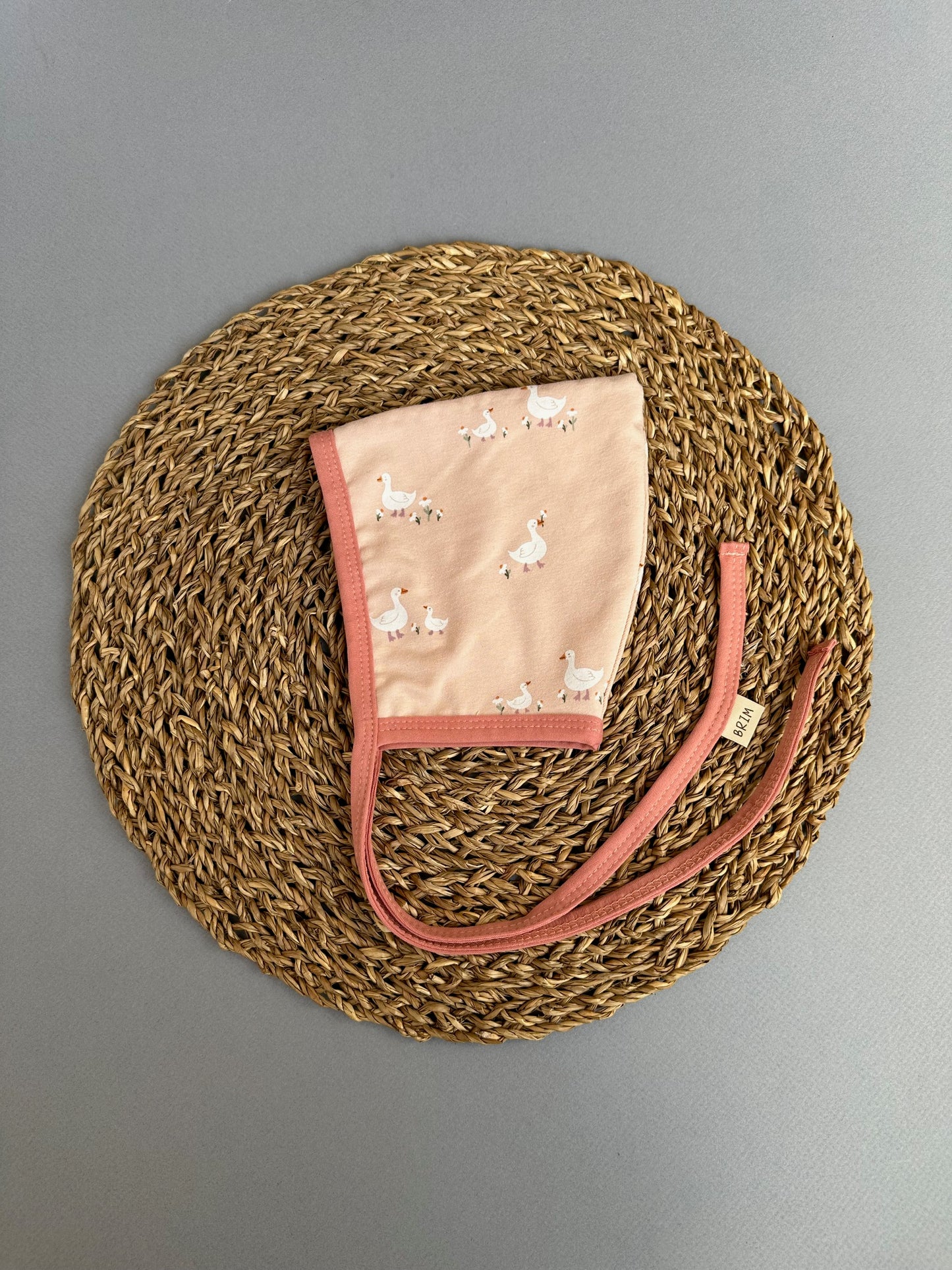 Peachy Geese Reversible Pixie Bonnet