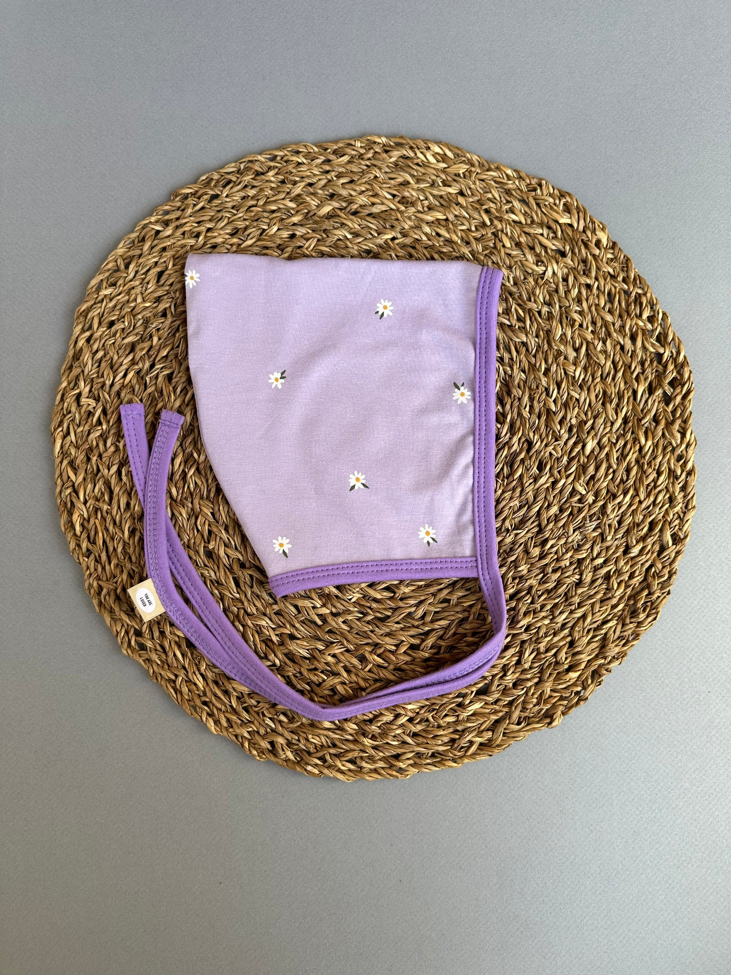 Lavender Daisies Reversible Pixie Bonnet