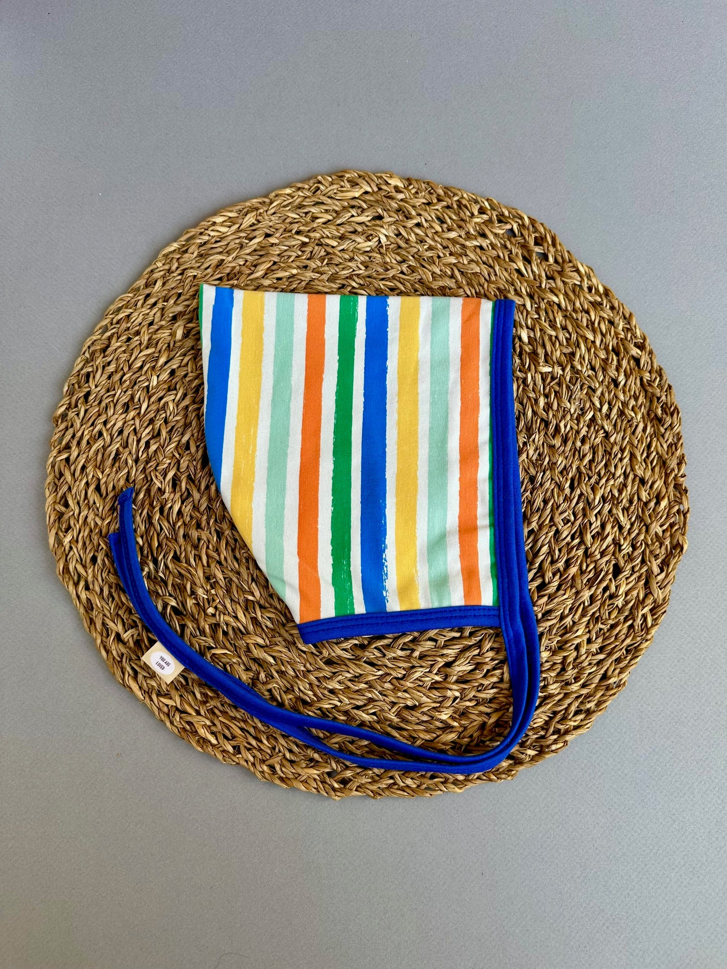 Riley Stripe Reversible Pixie Bonnet