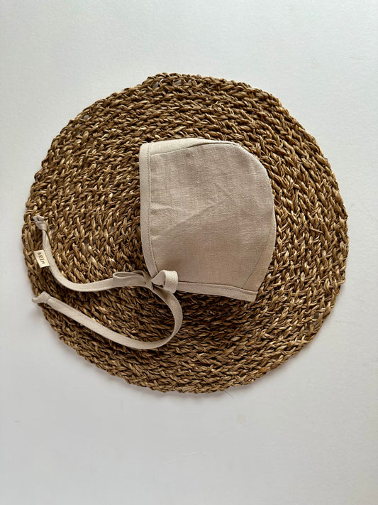 Sand Linen Bonnet