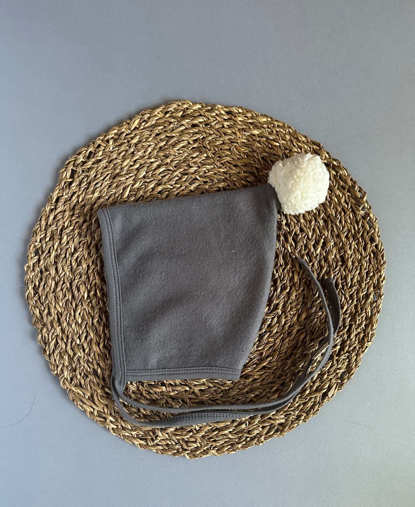 Grey fleece Pixie Pom size 6-12