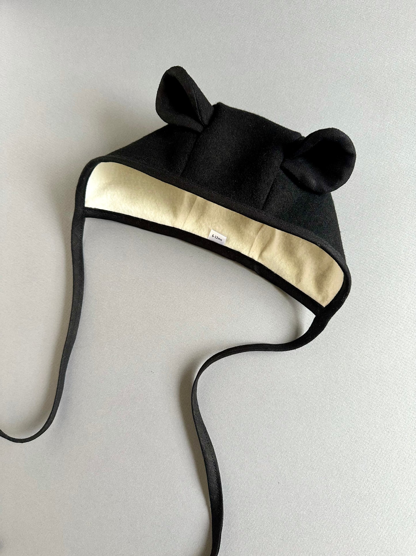 Black Bear Wool Bonnet