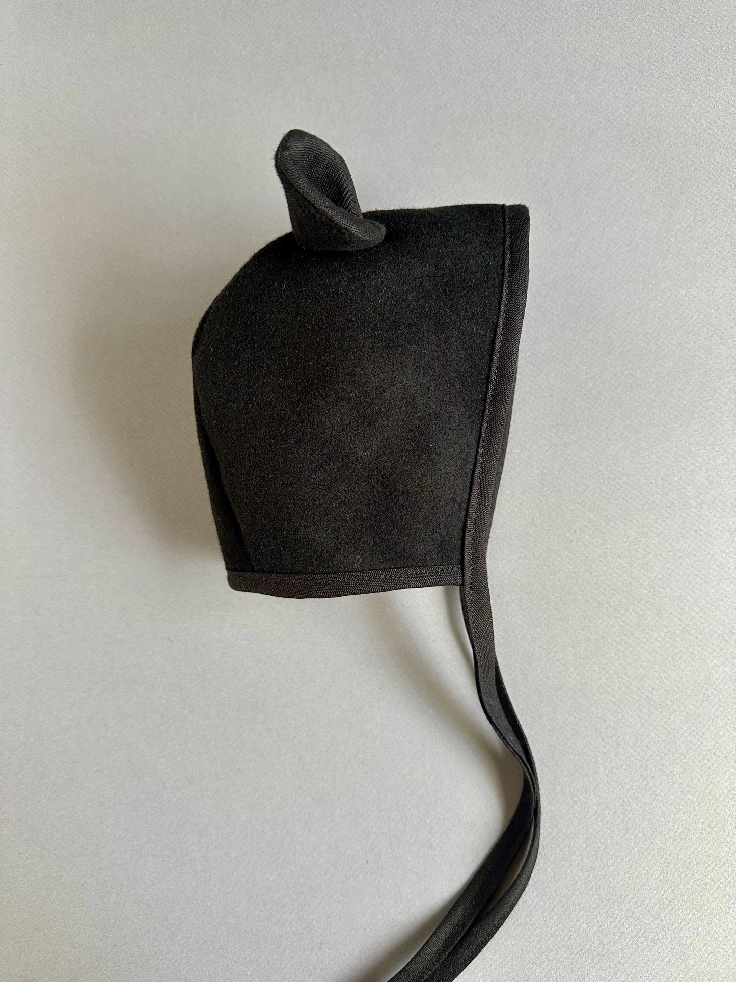 Black Bear Wool Bonnet