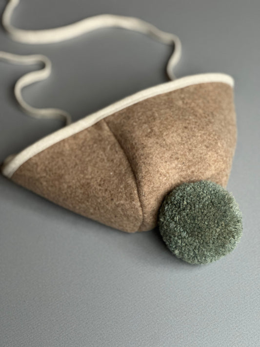 Oat Wool Pom Bonnet RTS size 6-12mo