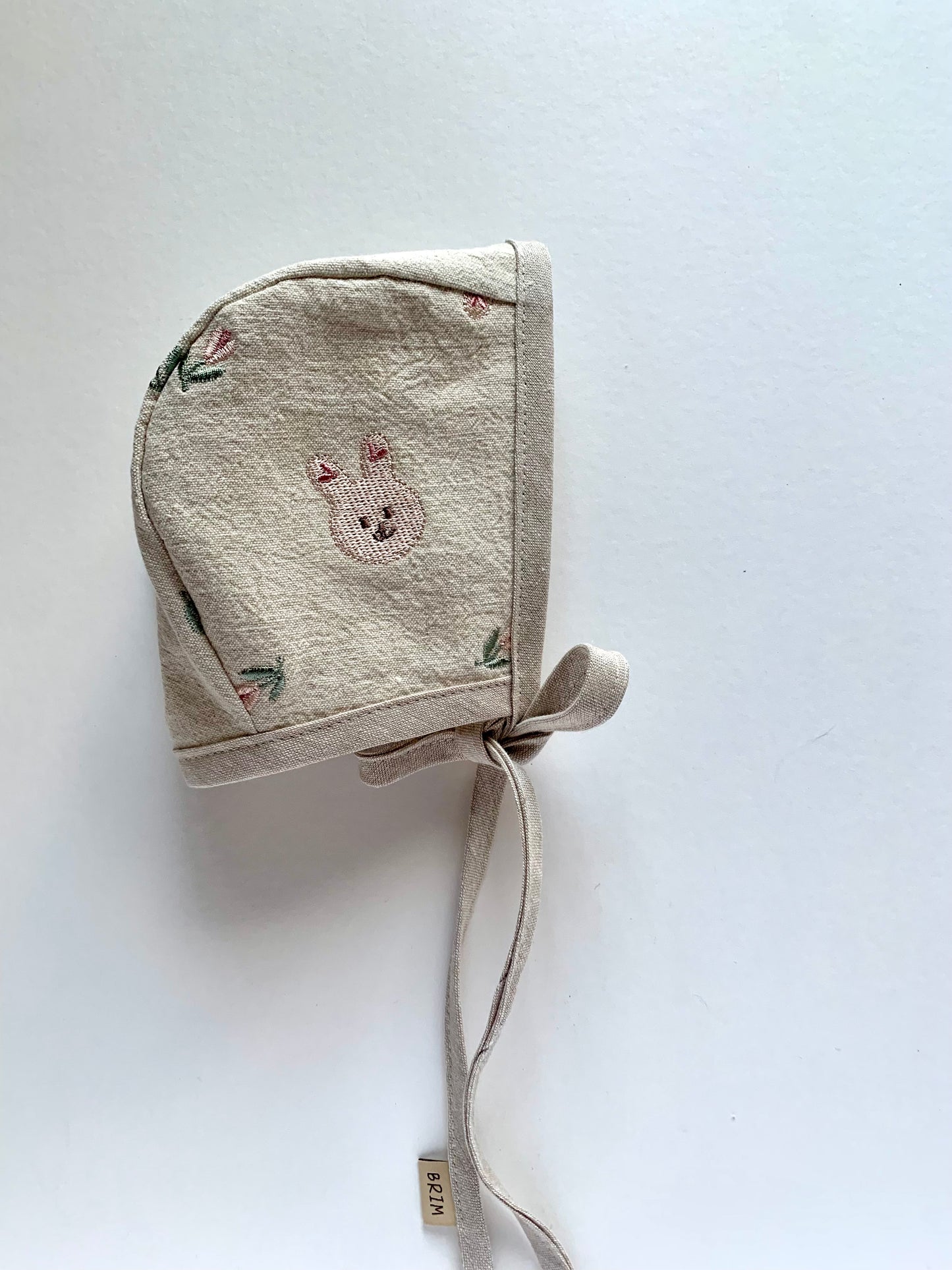 Embroidered Bunny bonnet (no ears)